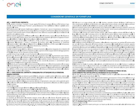 facsimile condizioni generali di contratto enel