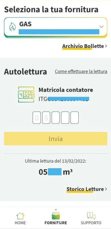 Come effettuare l'autolettura tramite l'app di Eni Plenitude.