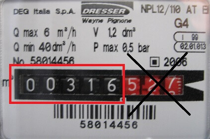 lettura contatore gas