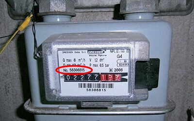 Trovare la matricola contatore gas