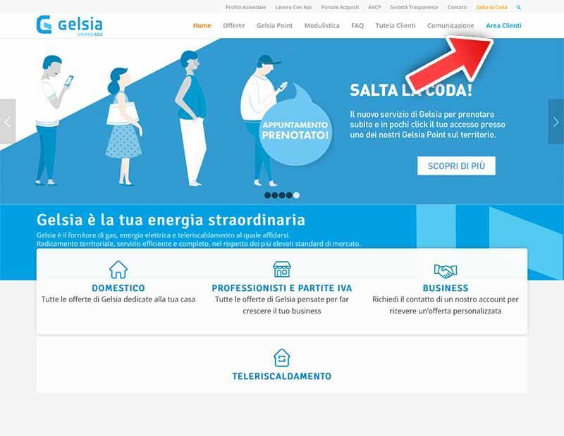 L'area clienti My Gelsia è accessibile dal sito ufficiale Gelsia.