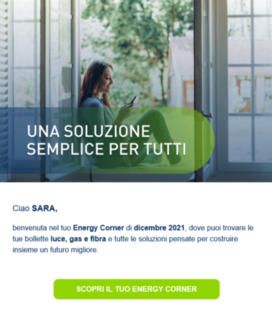Email Sorgenia per accedere all'Area Clienti