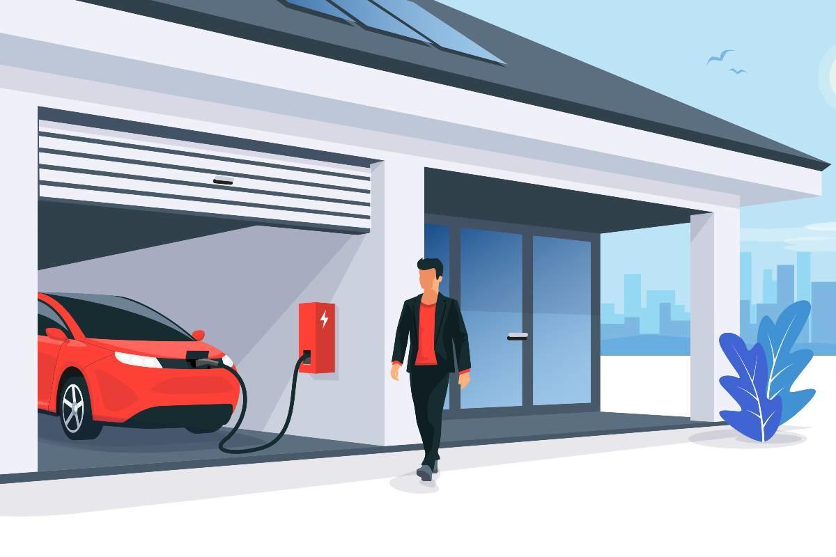 wallbox all'interno di un garage