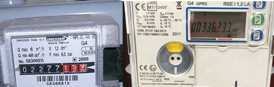 Contatori meccanico ed elettronico del gas a confronto