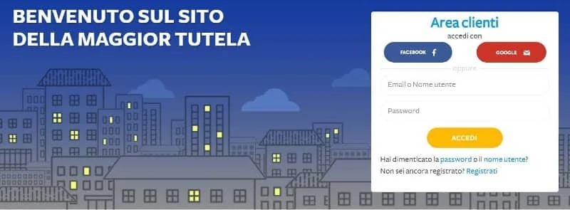Login all'area clienti A2A Maggior Tutela