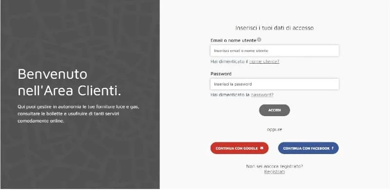 Registrazione all'area clienti A2A Maggior Tutela