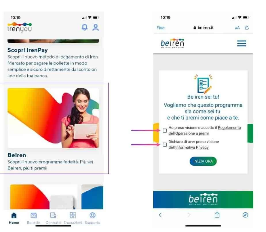 Il programma Be Iren sull'app IrenYou