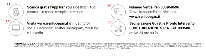 Bolletta Iren - contatti utili
