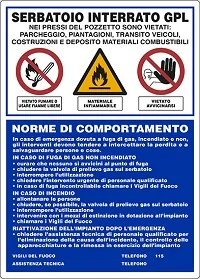 cartello serbatoio gpl interrato