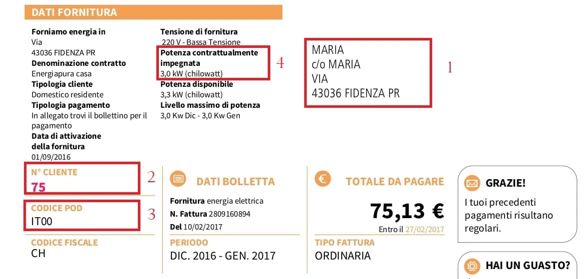 bolletta luce